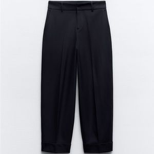 Zara Turned Up Cuff Suit Paints Wide Leg